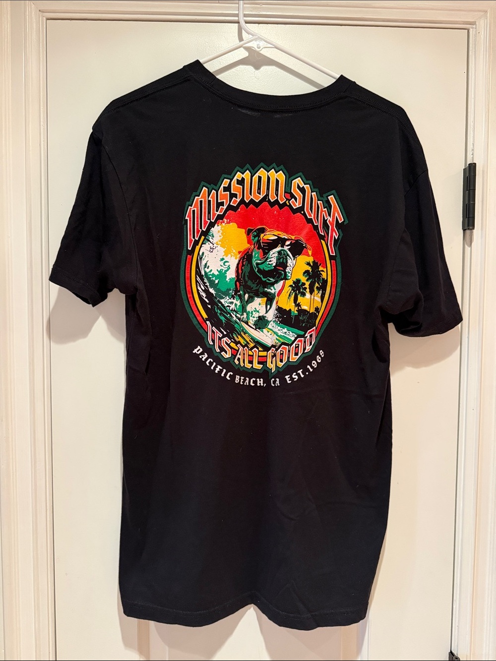 Mission Surf Pacific Beach CA Bulldog Surf Graphic T-Shirt